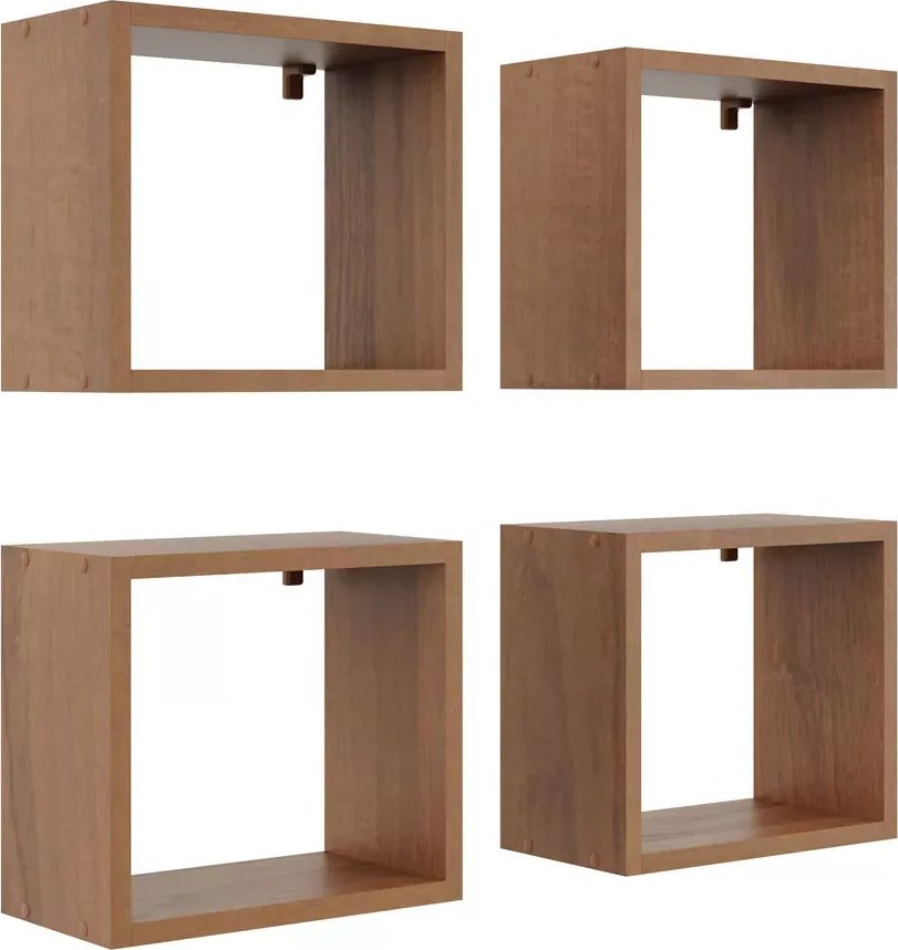 Elior Kwadratowe półki ścienne w kolorze orzech - Hermos