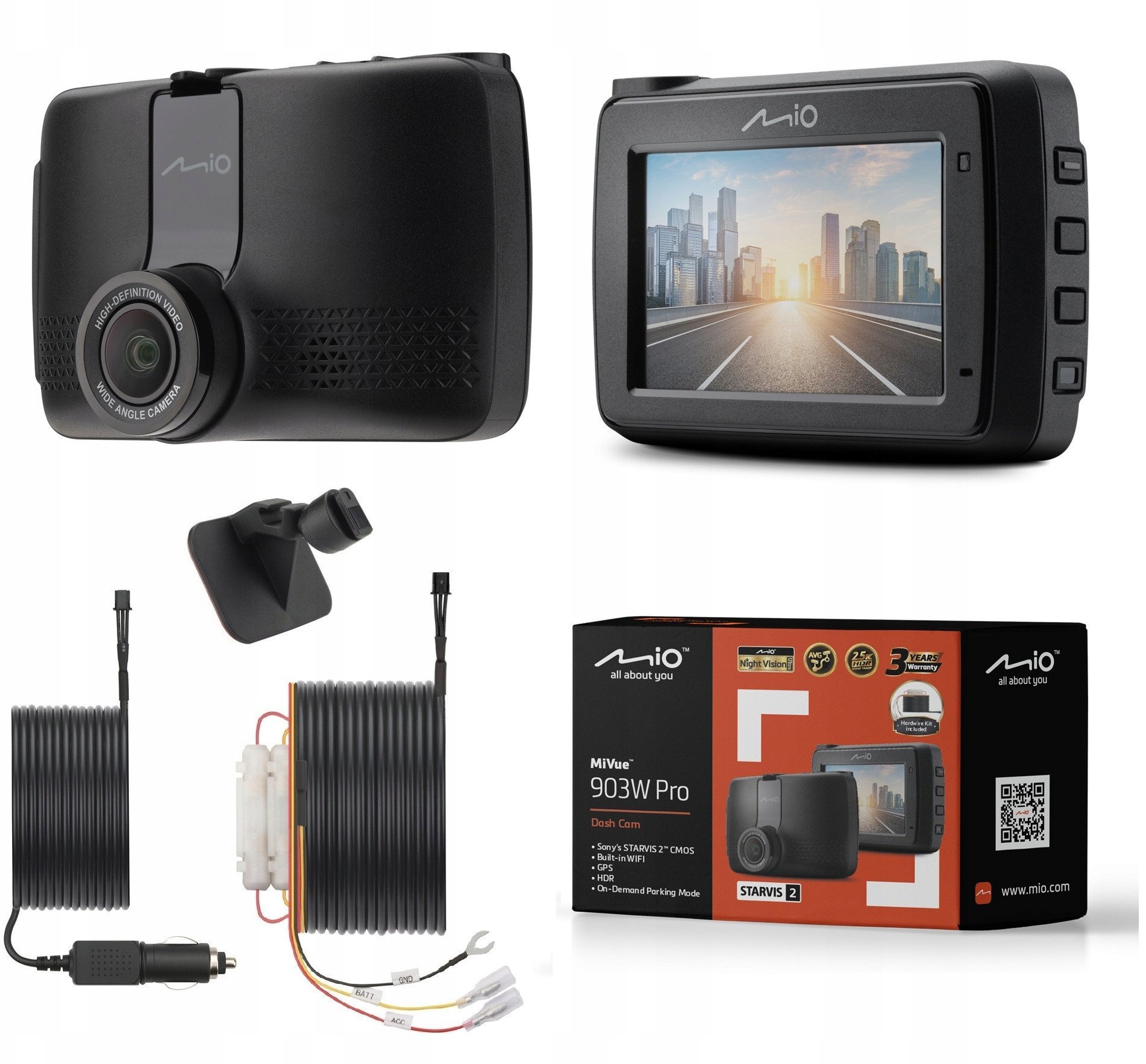 Mio | Car Dash Camera | MiVue 903W Pro | GPS | Wi-Fi