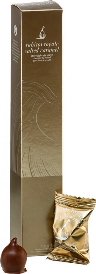 Rabitos Royales La Higuera Hiszpańskie Figi Nadziewane w Czekoladzie o Smaku Solonego Karmelu "Bombon de Chocolate con Leche con Higo Relleno con un 4