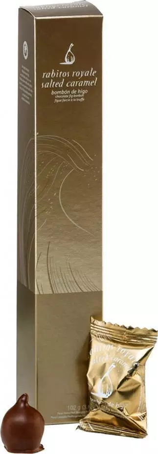 Rabitos Royales La Higuera Hiszpańskie Figi Nadziewane w Czekoladzie o Smaku Solonego Karmelu "Bombon de Chocolate con Leche con Higo Relleno con un 4
