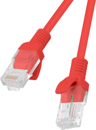 Lanberg Patchcord, Cat5e, nieekranowany, 0.25m, czerwony (PCU5-10CC-0025-R)