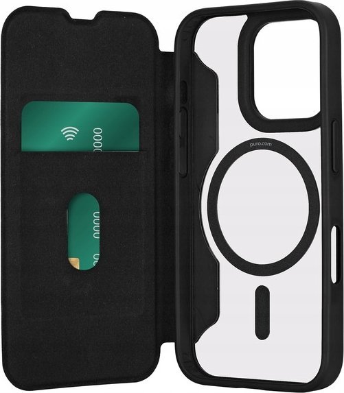 Puro Book Mag Case iPhone 16 Pro Max black