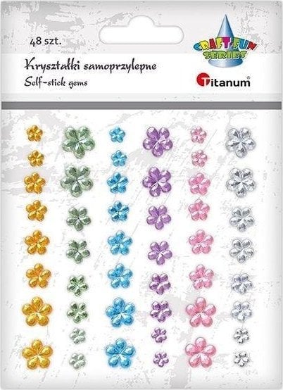 Kryształki samoprzylepne kwiaty 48szt