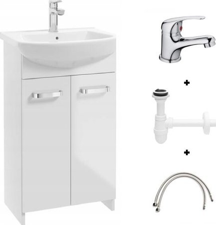 Deftrans Zestaw łazienkowy szafka z umywalką 50 biała Mila