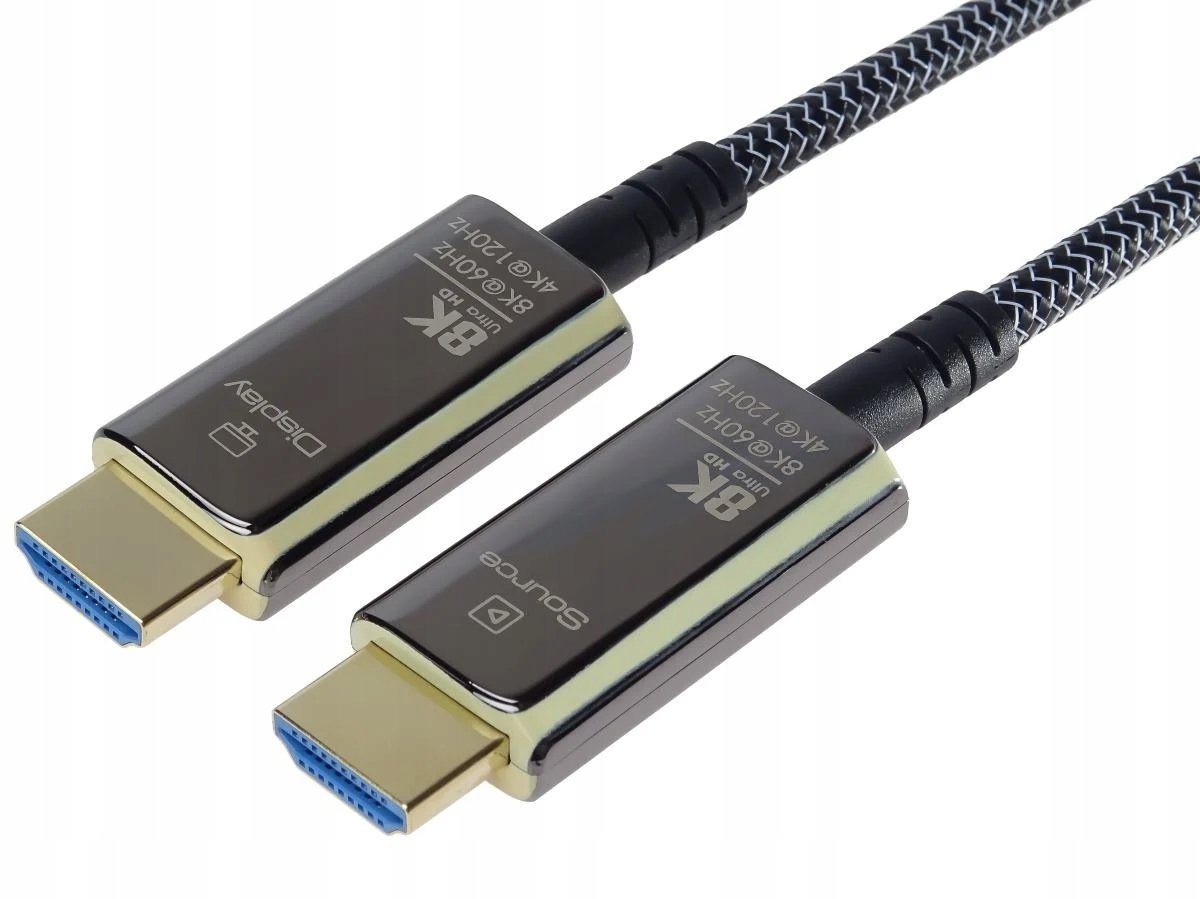 Kabel PremiumCord Ultra High Speed HDMI 2.1 optyczny fiber kabel 8K@60Hz, złocony 7m