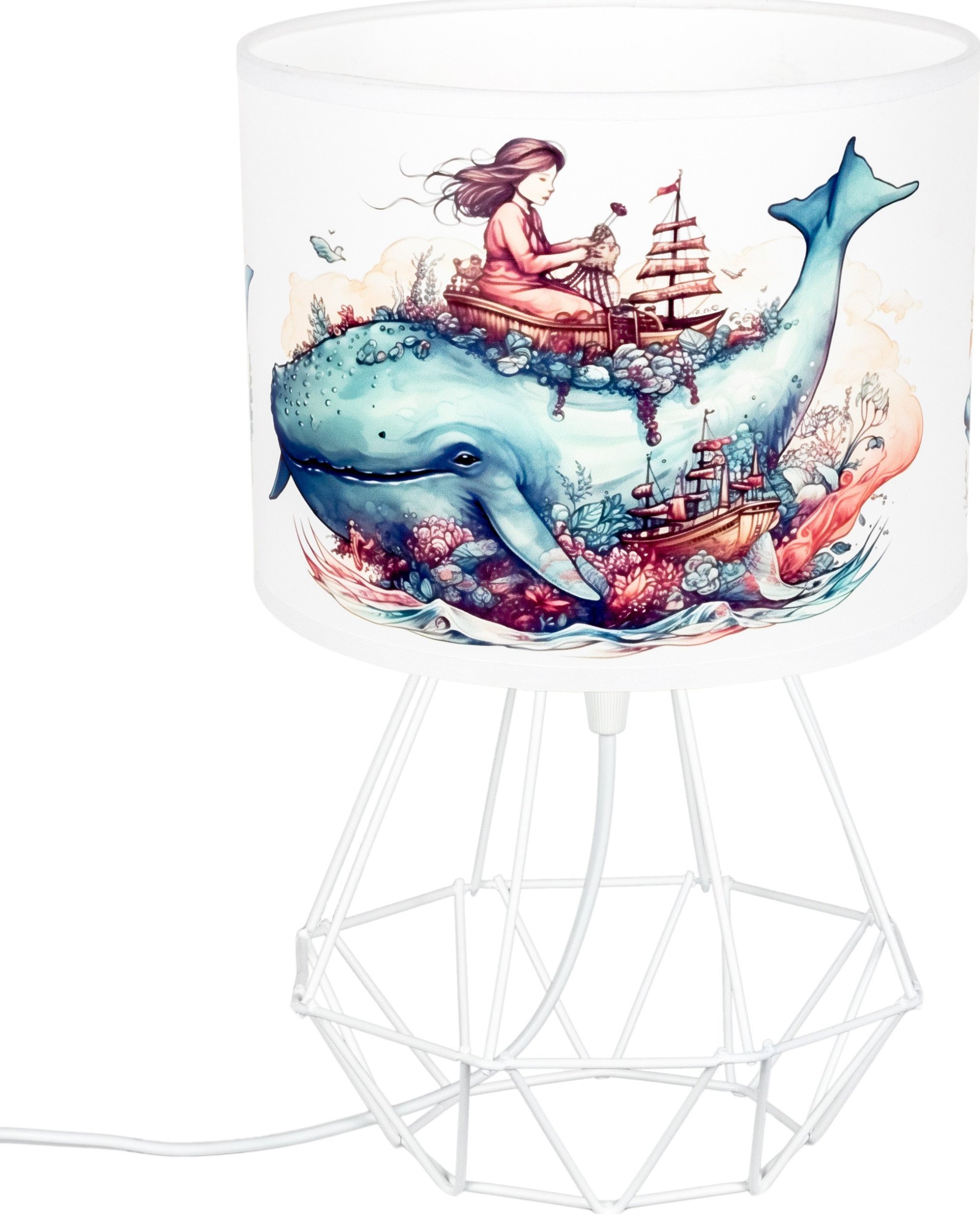 Lampa biurkowa dziecięca OCEAN DZIEWCZYNKA biała 1 x E27 0926