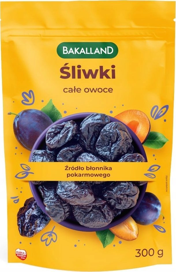 bakalland Śliwki suszone całe owoce, Bakalland, 300g