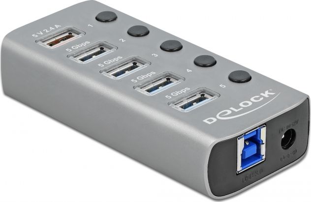 HUB USB Delock 5x USB-A 3.2 Gen1 (63262)
