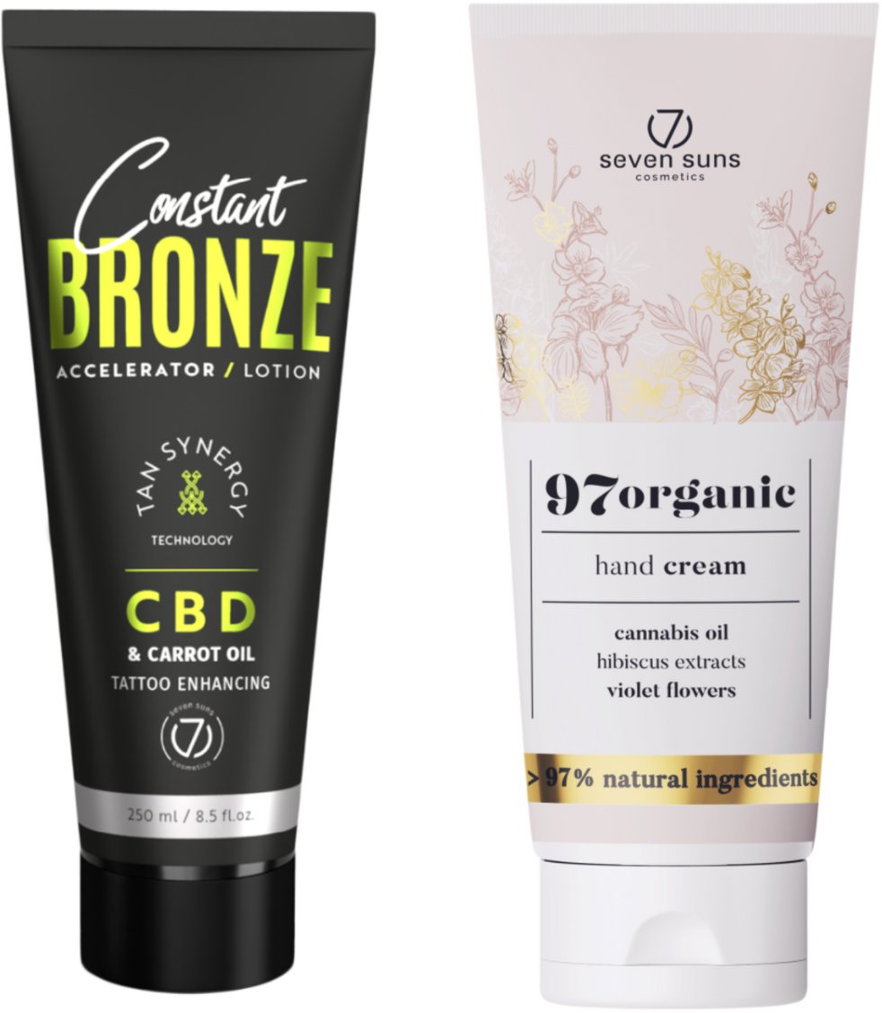 7suns Constant Bronze CBD&Carrot Accelerator 250ml + Krem Do Rąk 75ml Gratis