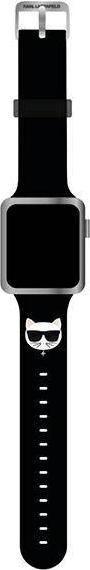 Karl Lagerfeld Karl Lagerfeld Pasek KLAWLSLCK Apple Watch 42/44/45mm czarny/black strap Silicone Choupette Heads