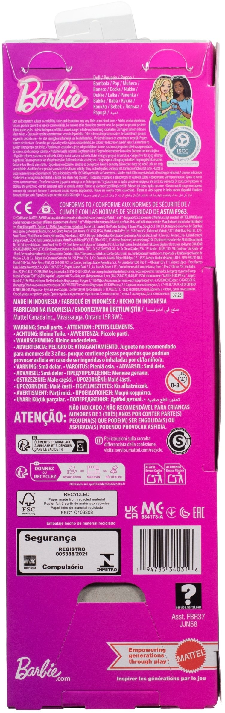 Barbie Fashionista Doll Stripes (Autism Awareness)