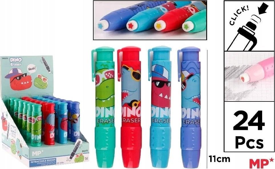 Teka Gumka ¶cieralna długopis dinozaur (24szt)