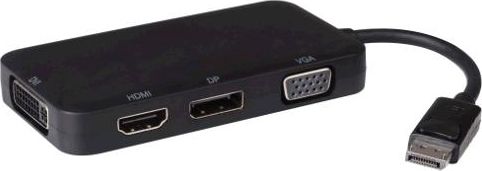 Adapter AV PremiumCord DisplayPort - HDMI - D-Sub (VGA) - DVI czarny (kportad16)