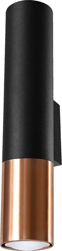 Kinkiet Lumes Czarno-miedziany nowoczesny kinkiet tuba - EXX205-Loper