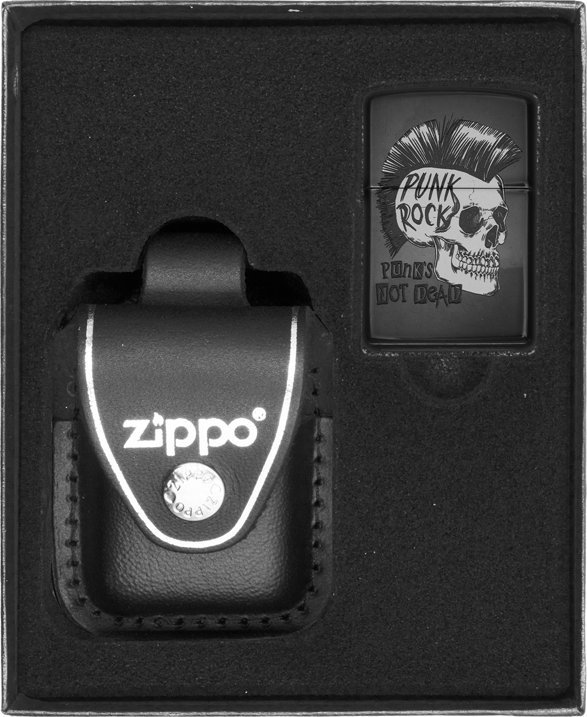 Zestaw ZIPPO Zapalniczka PUNK ROCK SKULL Prezentowy No3