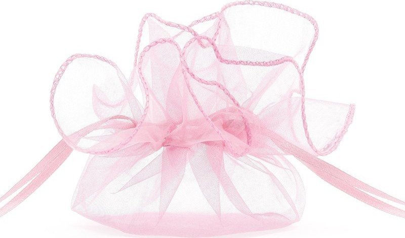 PartyDeco Woreczki z organzy na prezent duże różowe 10szt