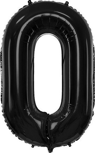 PartyDeco Balon foliowy cyfra 0 duża czarna urodzinowa 34''