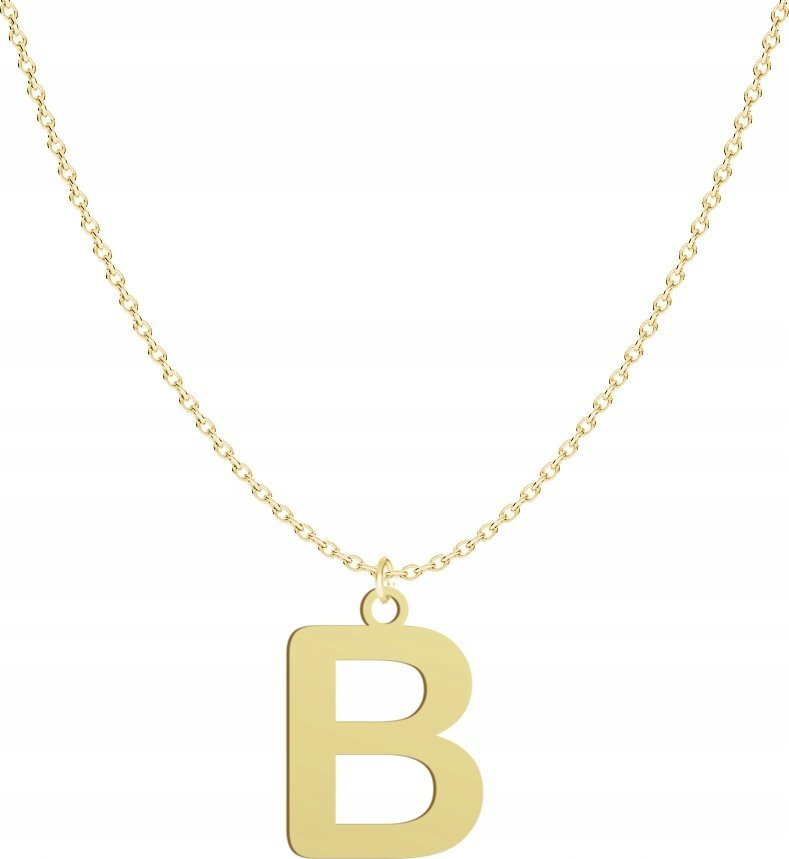 Radziszewska Jewellery Pozłacany naszyjnik litera B - DEDYKACJA GRATIS