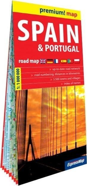 ExpressMap Premium! map Spain and Portugal Road Map w.2023