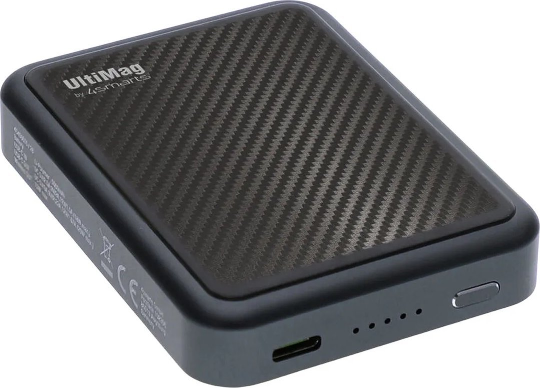 4smarts 4smarts UltiMag, 5000 mAh, Lithium Polymer (LiPo), Adaptive Fast Charging, Quick Charge 3.0, Wireless charging, Carbon