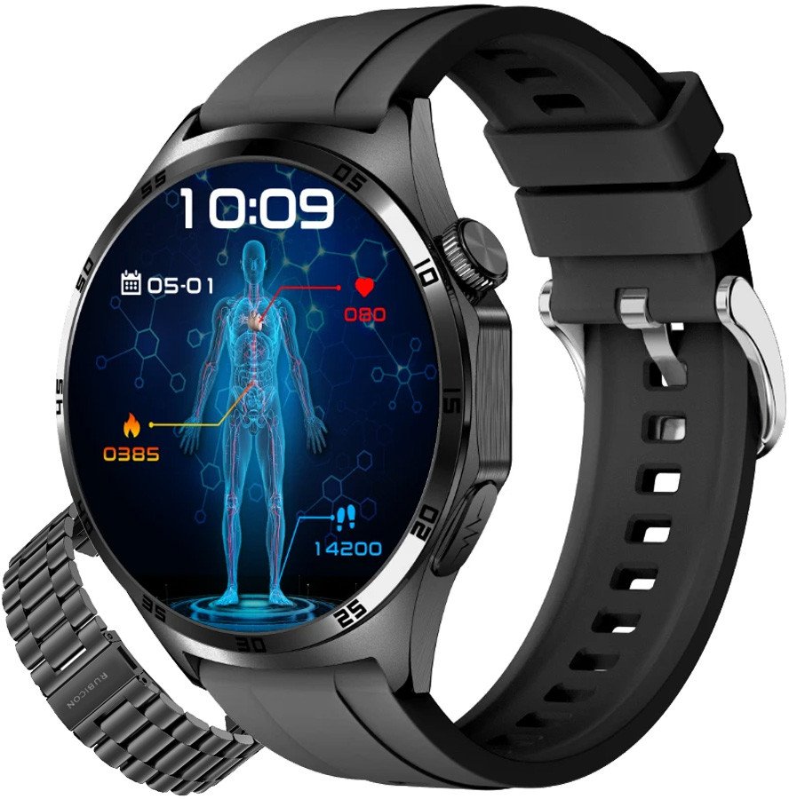 SMARTWATCH męski Rubicon RNCF38 black/ bransoleta + pasek