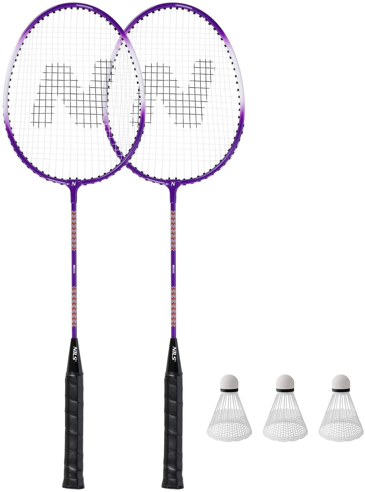 NRZ2053 ALUMINIUM / ZESTAW DO BADMINTONA 2 RAKIETY + 3 LOTKI + POKROWIEC NILS