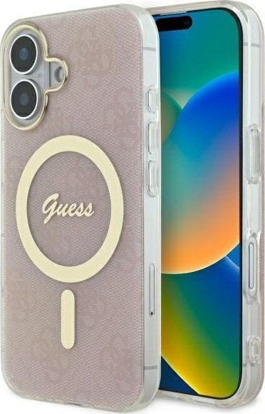 Guess Guess GUHMP16SH4STP iPhone 16 6.1" różowy/pink hardcase IML 4G MagSafe