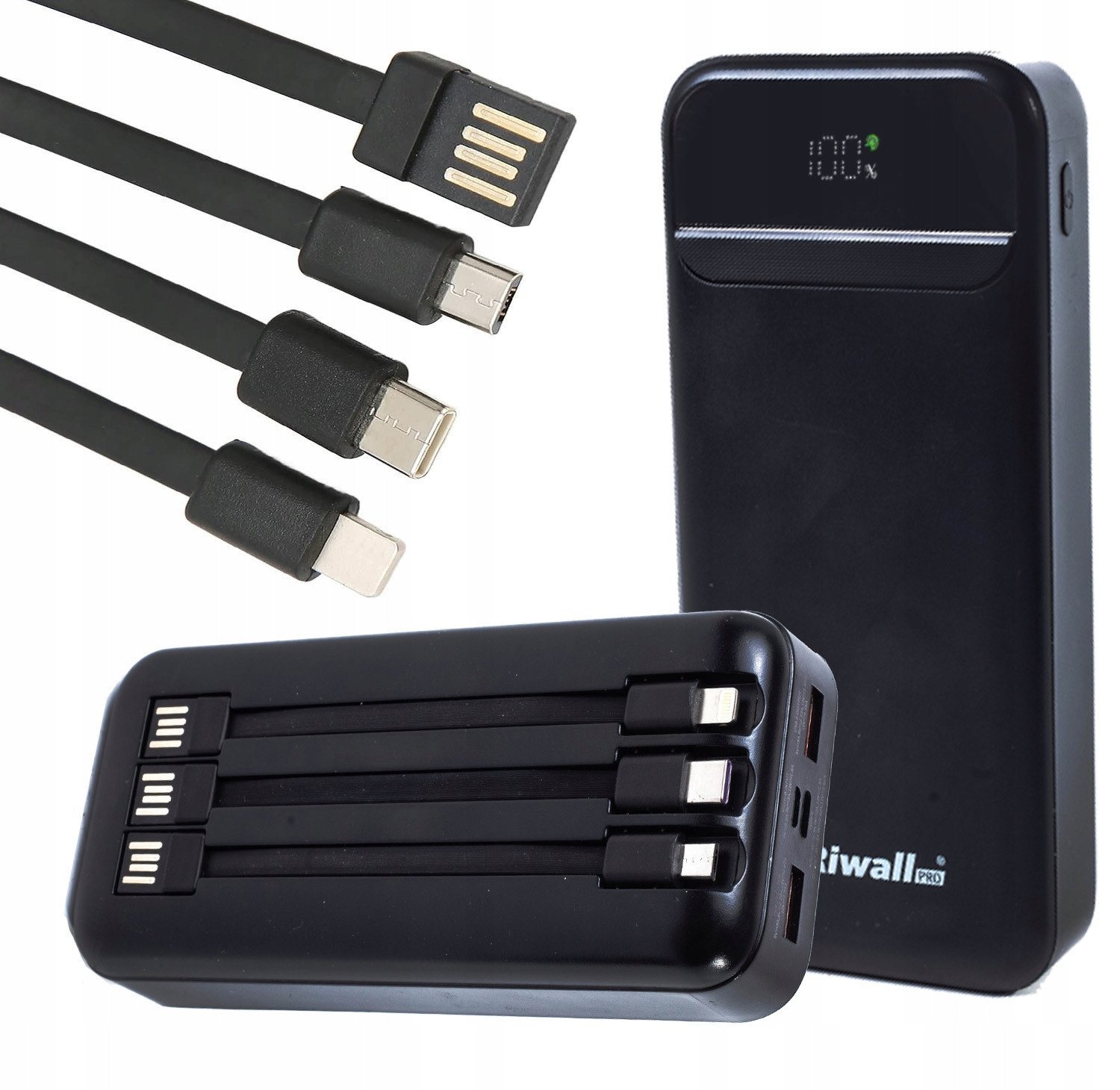 POWERBANK 20000 mAh 22,5W QC PD USB USB-C SZYBKI MOCNY + KABLE RIWALL RY-01