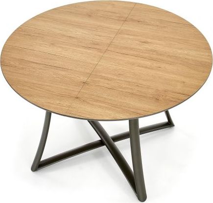 Halmar Rozkładany stół Moretti 118(148)x118 dąb złoty/czerń mdf/stal Halmar
