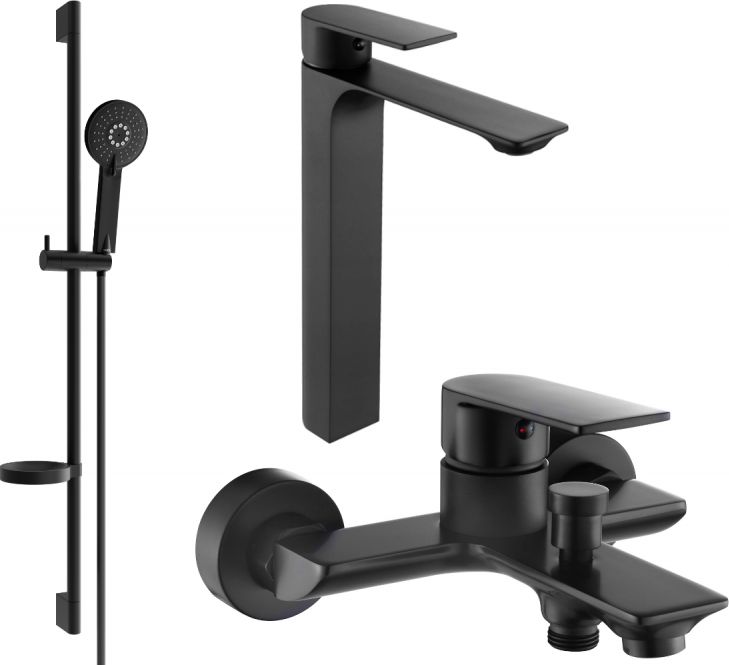 Mexen Mexen Alexa DS40 zestaw wannowy, czarny - 71213DS40-70