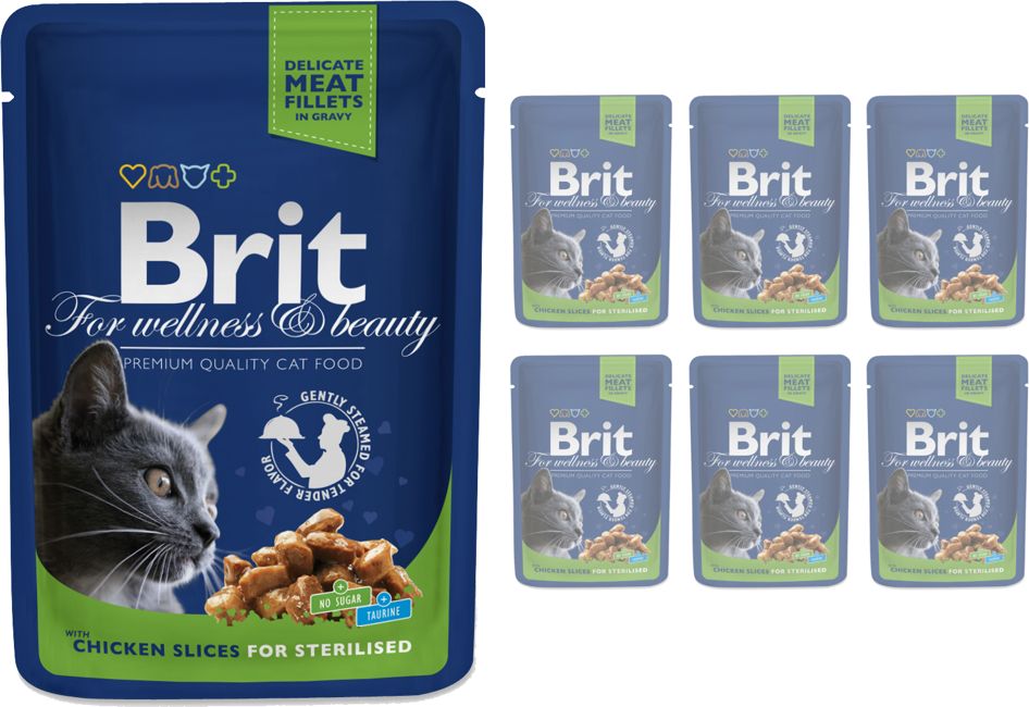 Brit Cat Sterilised KURCZAK 6x100g