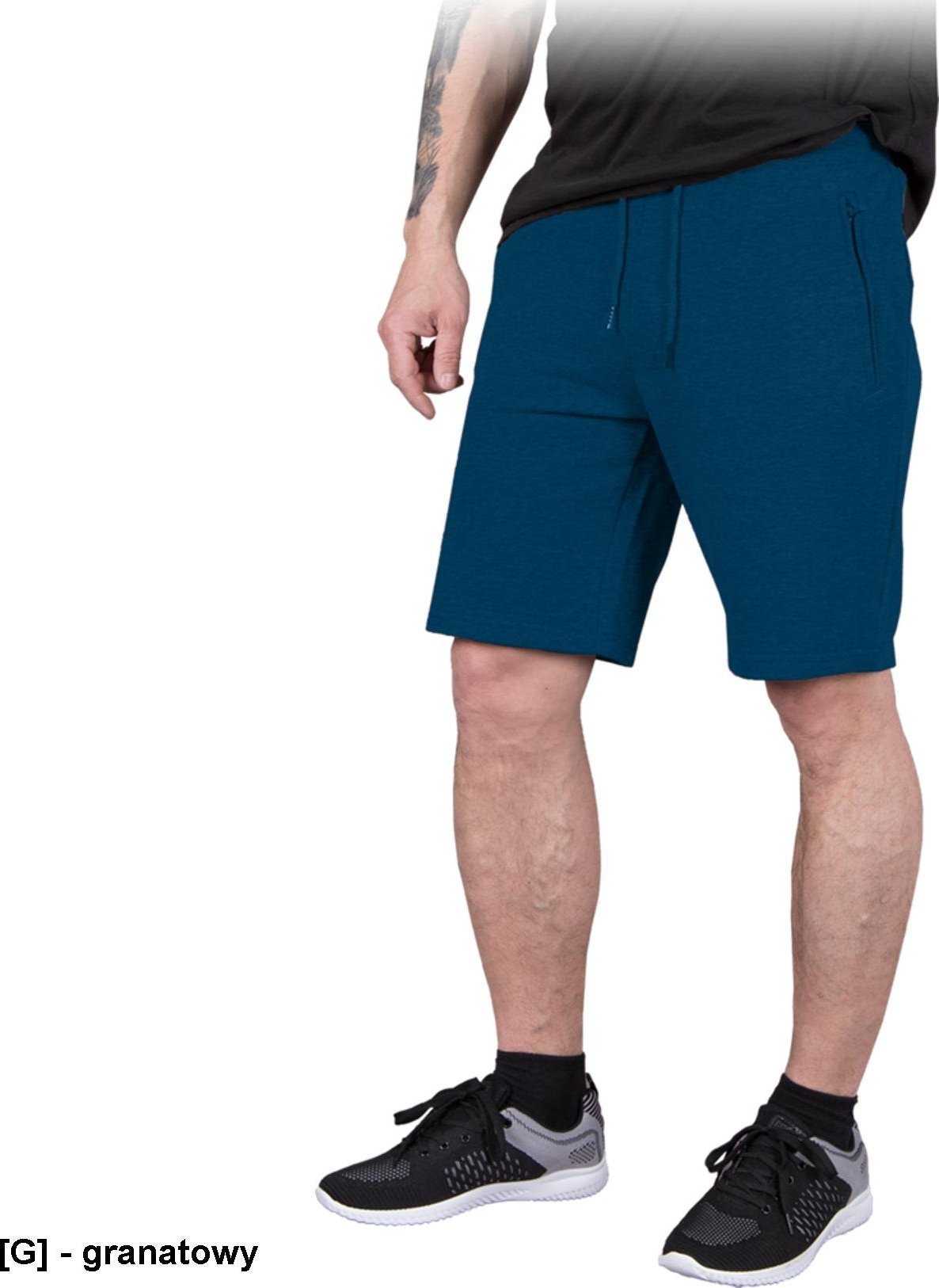 R.E.I.S. SHORTS - krótkie spodenki ochronne, troczki rozciągliwa gumka w pasie, 65% poliester, 35% bawełna 280 g/m - granatowy M