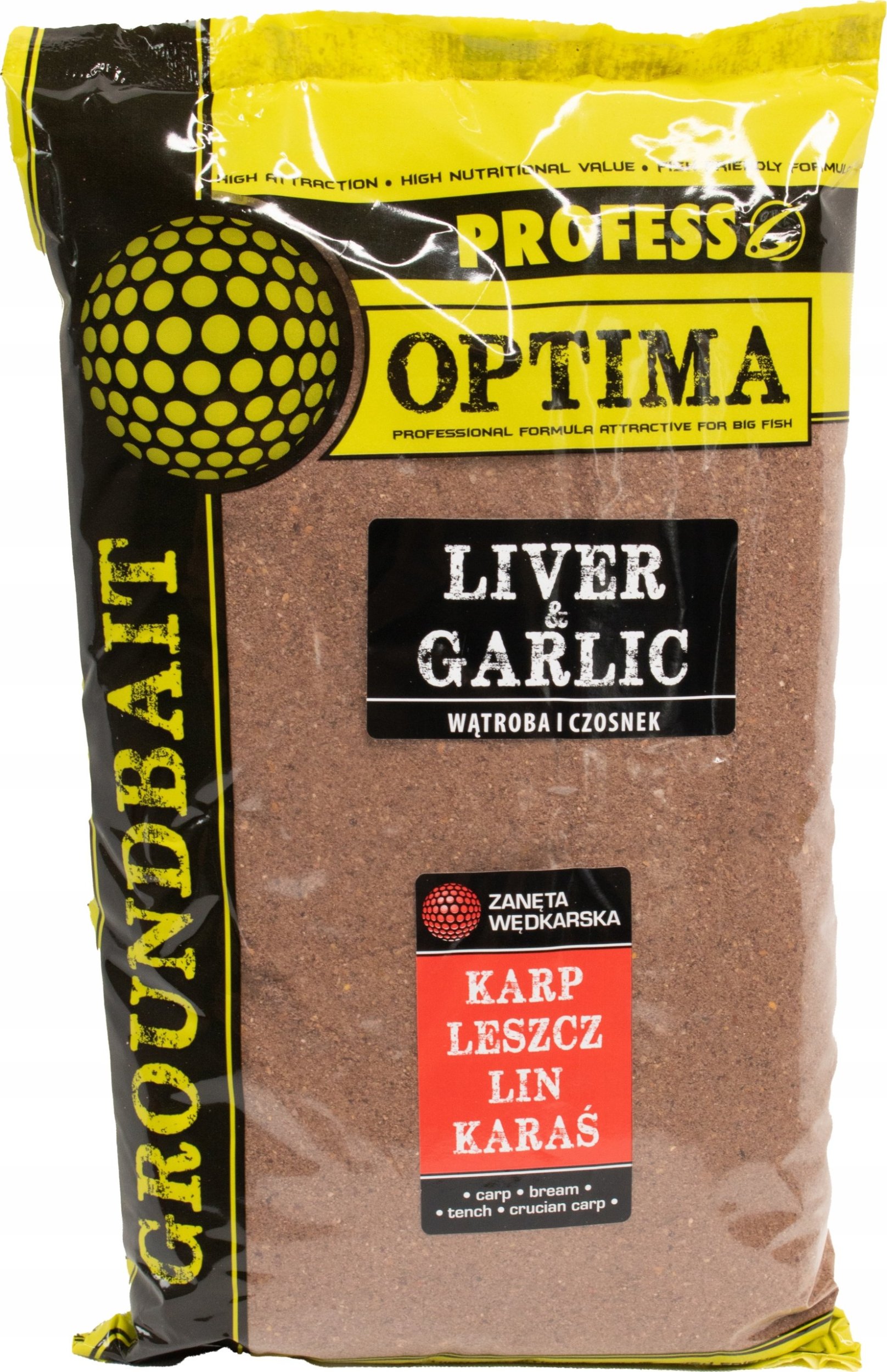 Profess ZANĘTA wędkarska Profess OPTIMA Liver&Garlic wątroba czosnek na KARPIA 1kg |5904044000703
