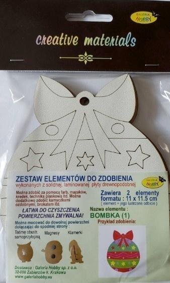 Zestaw elementów do zdobienia Bombka BN 11x11,5cm