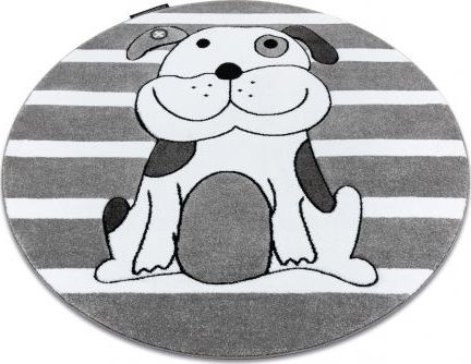Dywany Łuszczów Dywan PETIT PUPPY PIESEK SZCZENIAK koło szary, koło 140 cm