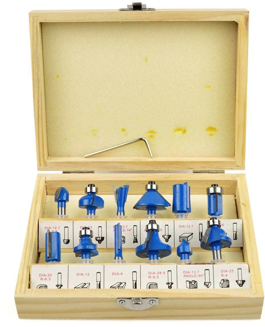 Geko Frezy kształtowe do drewna 12 el. | 6mm