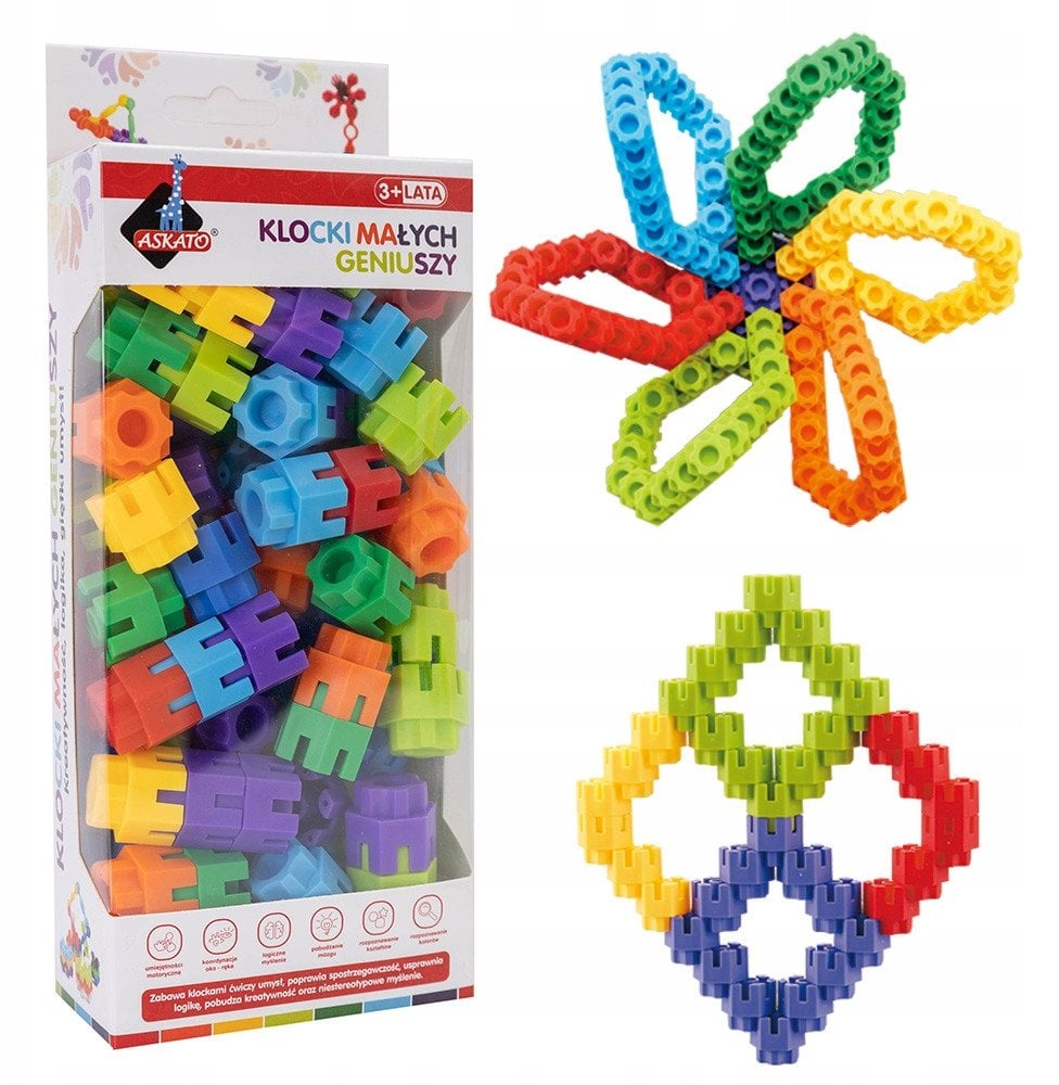 Klocki Małych Geniuszy rubki 65 elementów