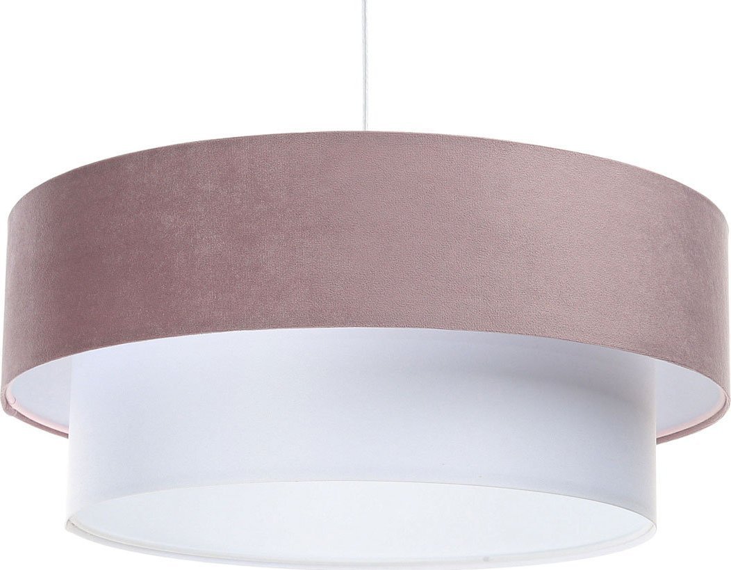 Lampa wisząca Lumes Biało-różowa lampa wisząca z dwuczęściowym abażurem - S434-Torva
