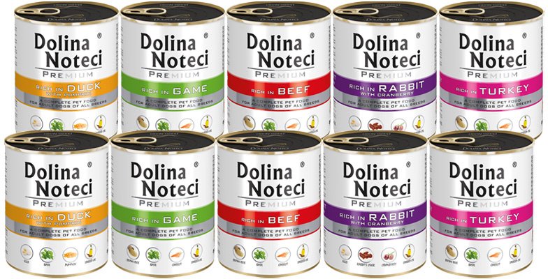 Dolina Noteci Mokra karma dla psa Premium mix smaków bez ryb i kurczaka zestaw 10 x 800 g