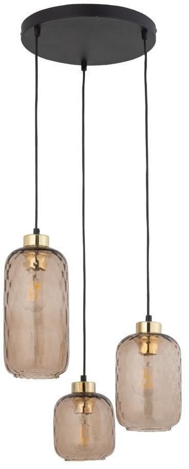 TK Lighting Pescara 4576 lampa wisząca zwis 3x15W E27 bursztynowa/czarna