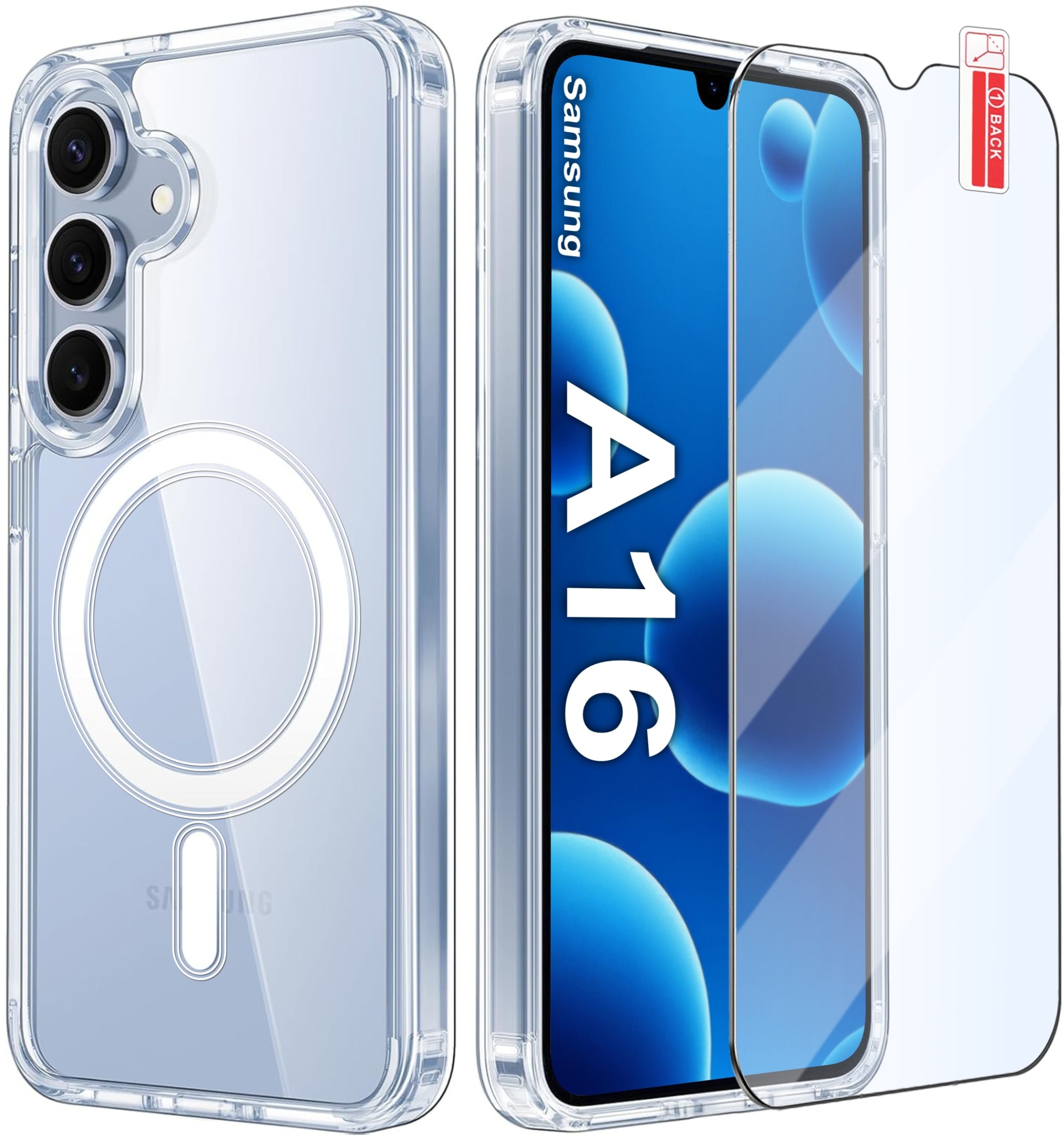 Etui Magnetyczne Przezroczyste do Samsung A16|A16 5G do MAGSAFE CASE +Szkło