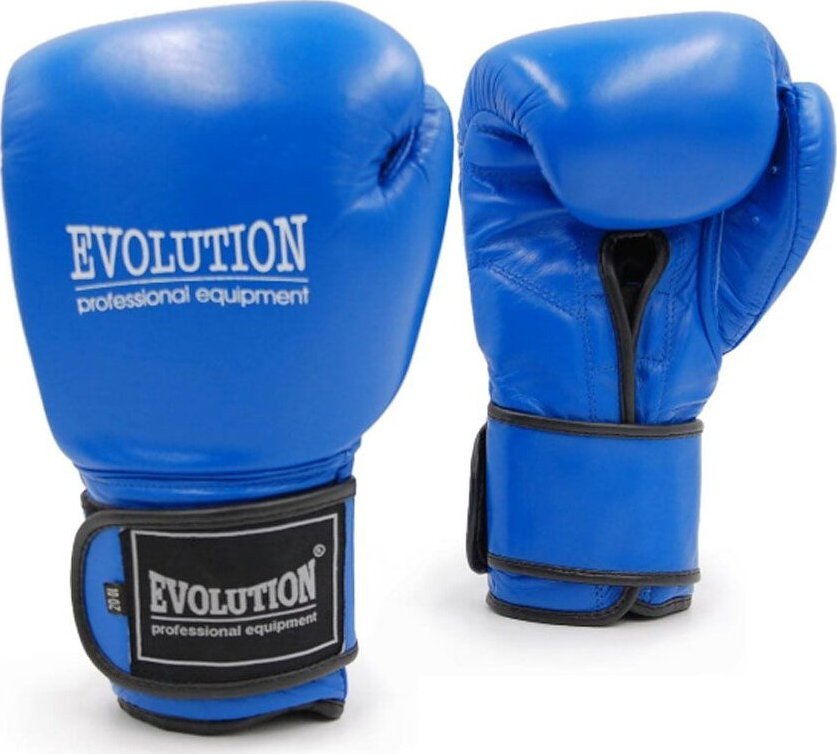 Evolution Rękawice bokserskie Evolution profesjonalne ze skóry naturalnej PRO RB-1510,1512 niebieskie 10
