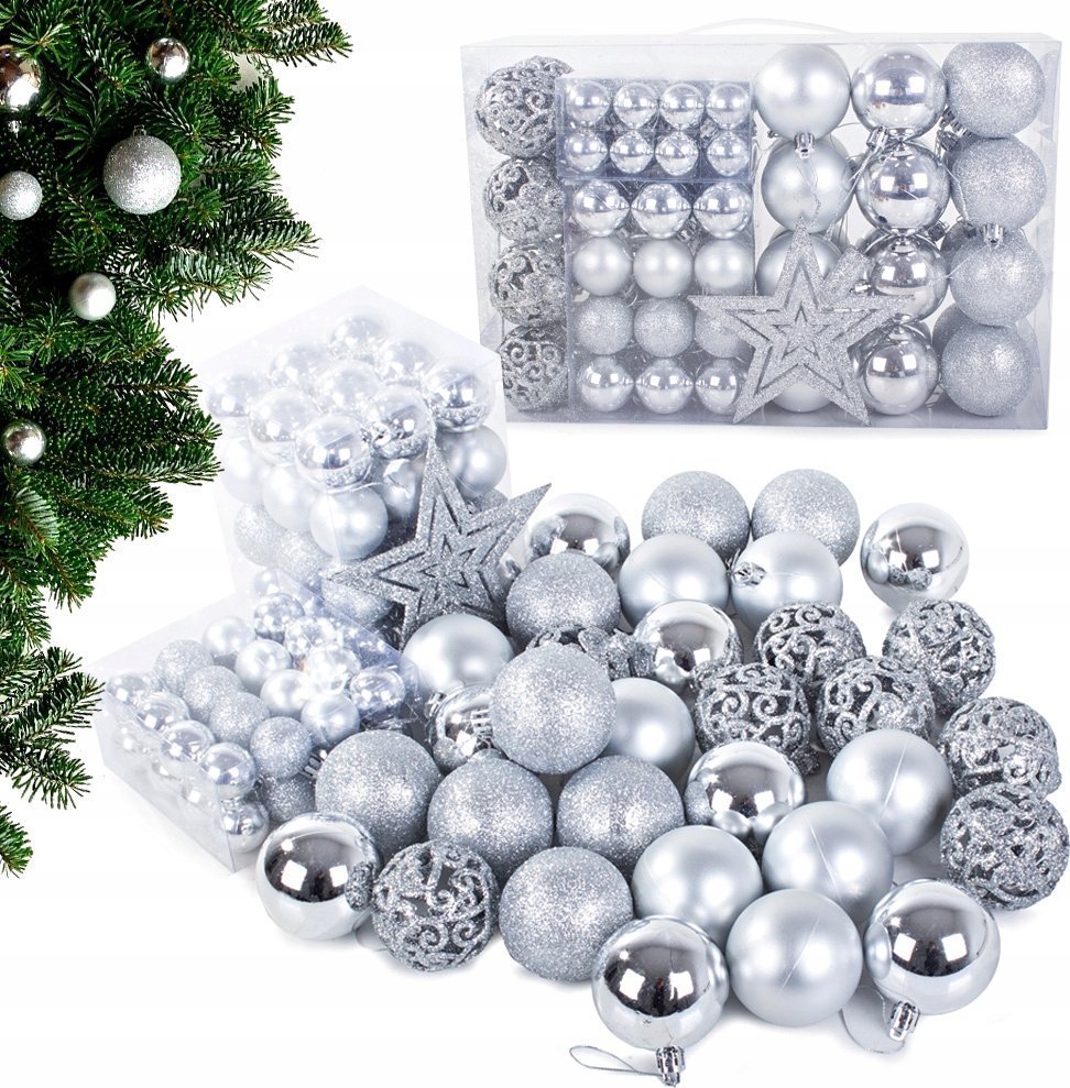 Dekoracja świąteczna Verk Bombki choinkowe na choinkę 6/4/3 cm zestaw 100szt Bombki choinkowe na choinkę 6/4/3 cm zestaw 100szt