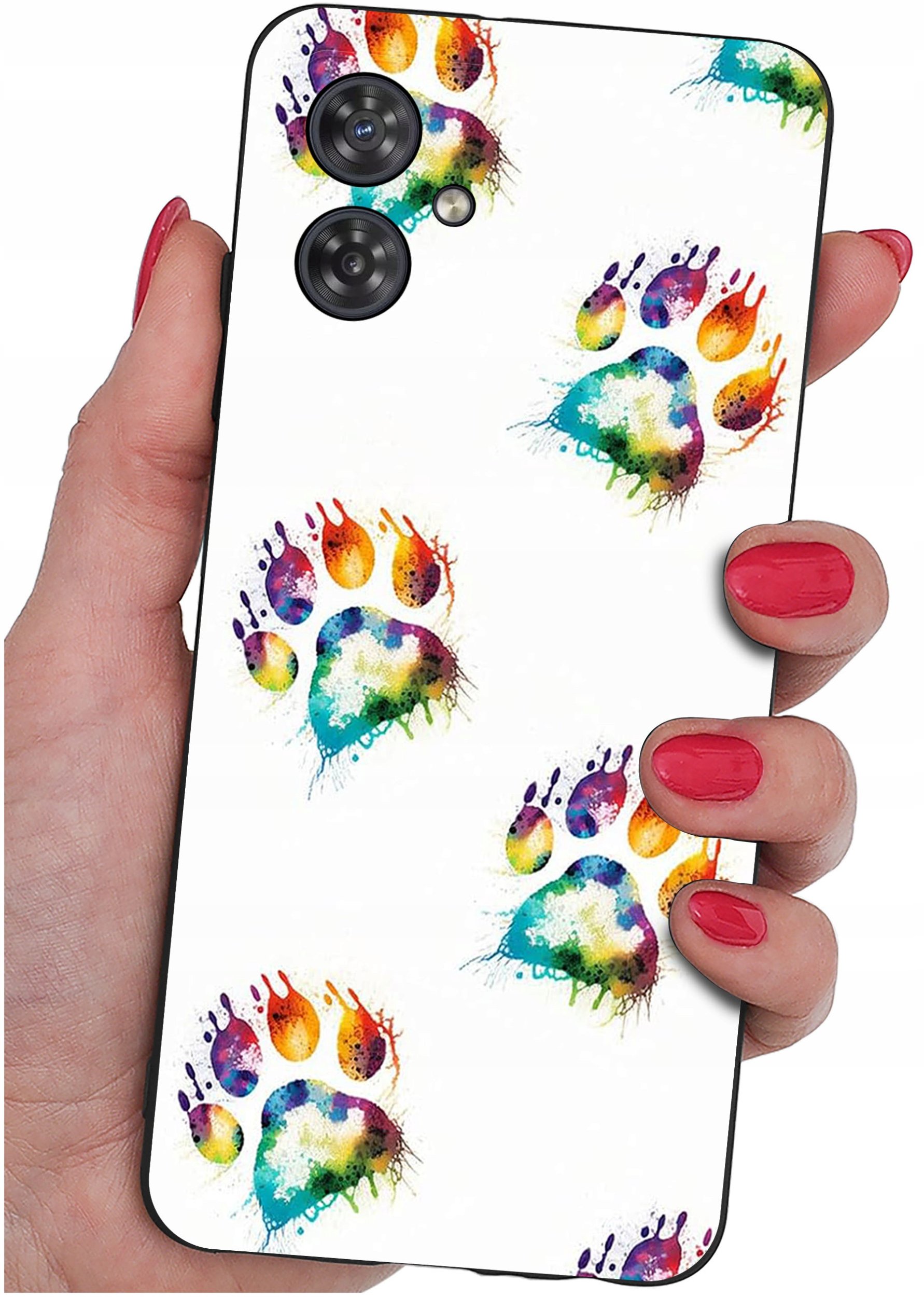 Etui do Motorola G54 5G|Power Edition WZORY |SILIKONOWE MATT CASE + SZKŁO