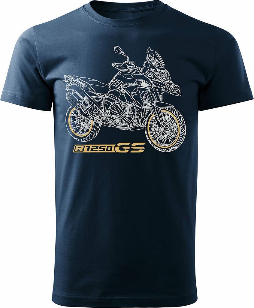 Topslang Koszulka motocyklowa z motocyklem BMW GS 1250 ADVENTURE męska granatowa REGULAR XXL