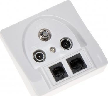 GNIAZDO KOŃCOWE GAR-SAT/2RJ R-TV SAT+RJ45+RJ11