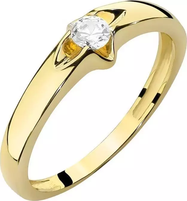 Best Diamonds złoty pierścionek z brylantem 0.12ct 12