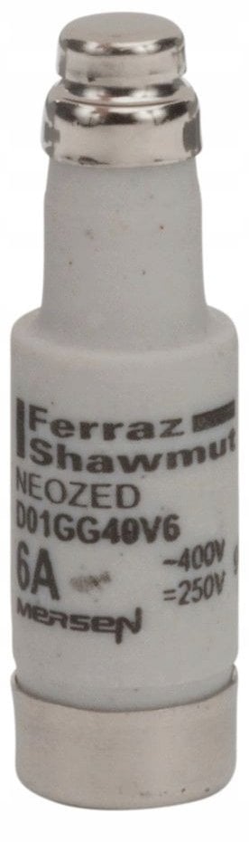 Wkładka bezpiecznikowa D01 gG 400VAC /250VDC 6A B215695