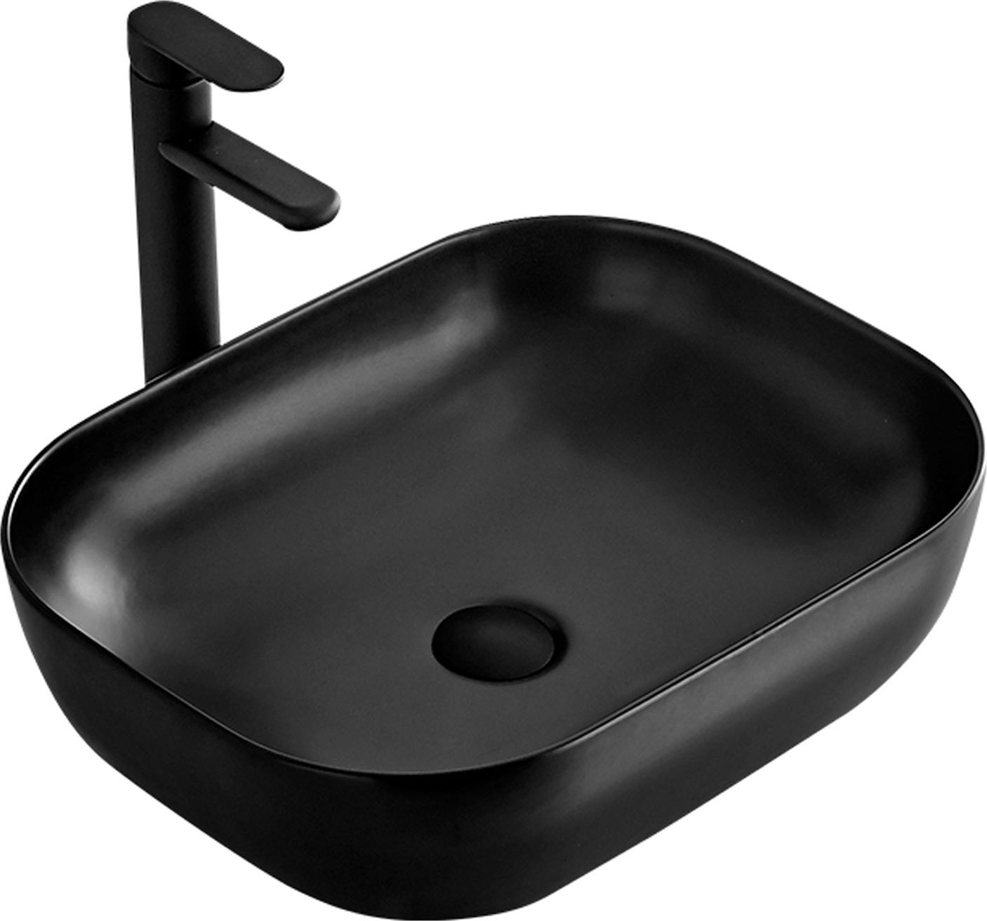 Umywalka Rea Umywalka Nablatowa Belinda Czarna Matowa Rea