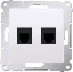 Kontakt-Simon Gniazdo telefoniczne Simon 54 podwójne 2 x RJ12 biały (DT2.01/11)